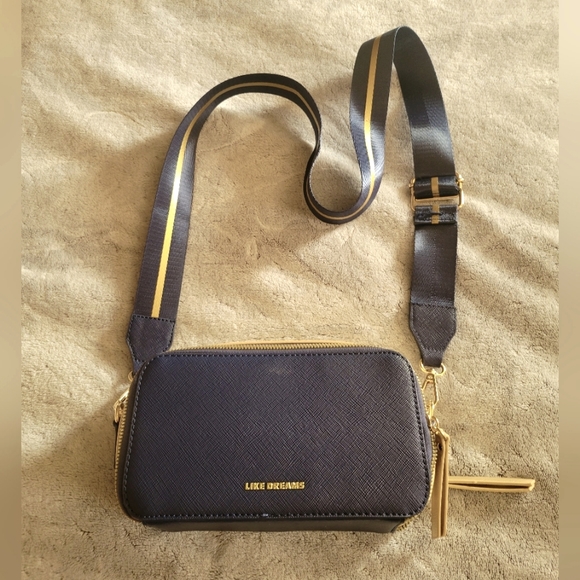 Like Dreams Spiderweb Navy & Gold Crossbody Purse - Picture 2 of 4